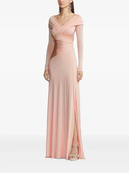 Rochie maxi Ralph Lauren Collection lungă de costum roz
