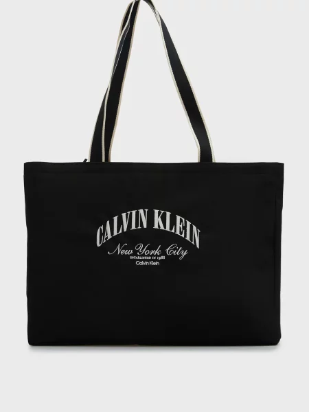 Графический сумка шоппер Calvin Klein черная