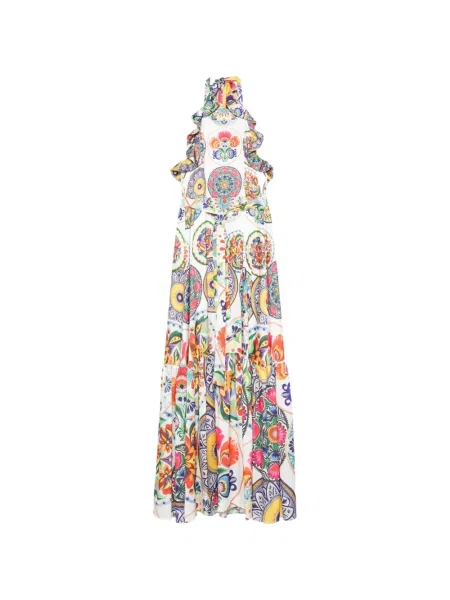 Rochie maxi Twinset cu imagine alb