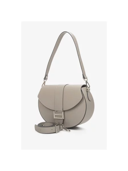 Сумка седл шкіряна Estro сіра
