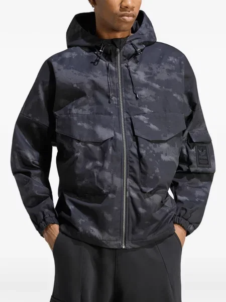 Lung geacă cămașă Adidas cu model camuflaj maro