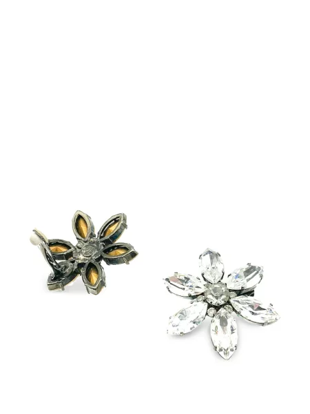 Gėlėtos auskarai Jennifer Gibson Jewellery su kristalais sidabrinė