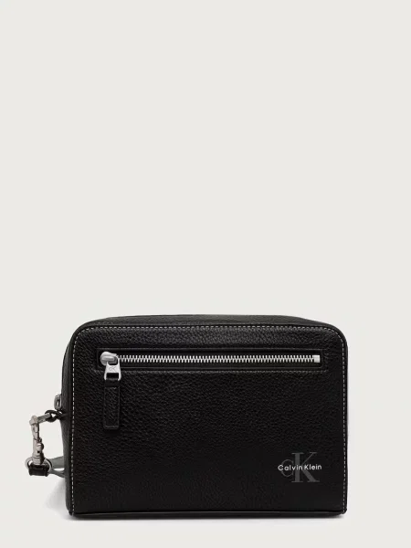 Calvin Klein geantă mică pentru bărbați cu imitație de piele negru