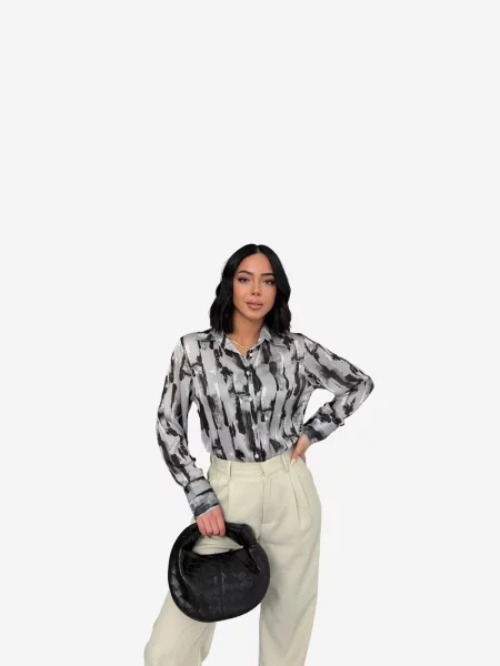 My fashion Tričko šedá černá