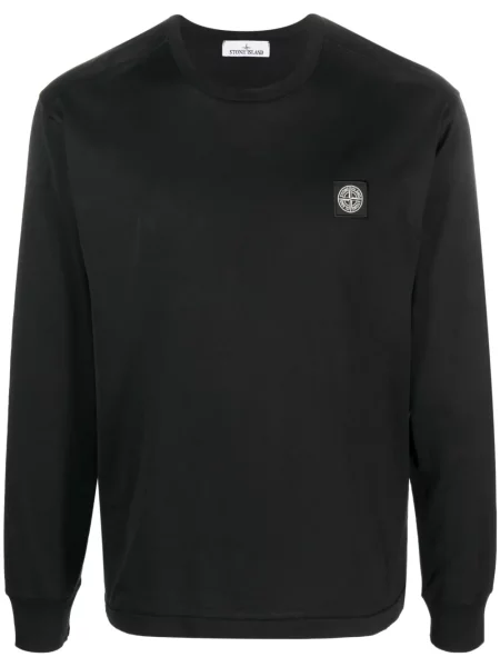 Tricou Stone Island cu strasuri lung negru