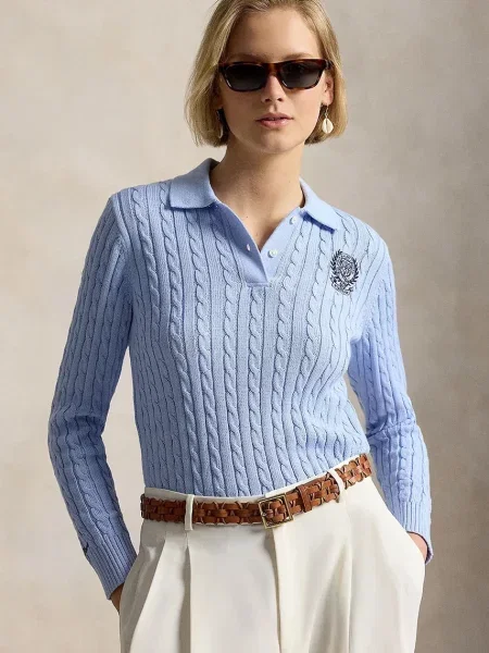 Polo Ralph Lauren pulover pentru femei din Wimbledon albastru