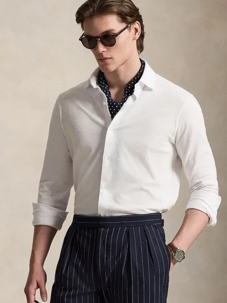 Polo Ralph Lauren cămașă bărbați din alb
