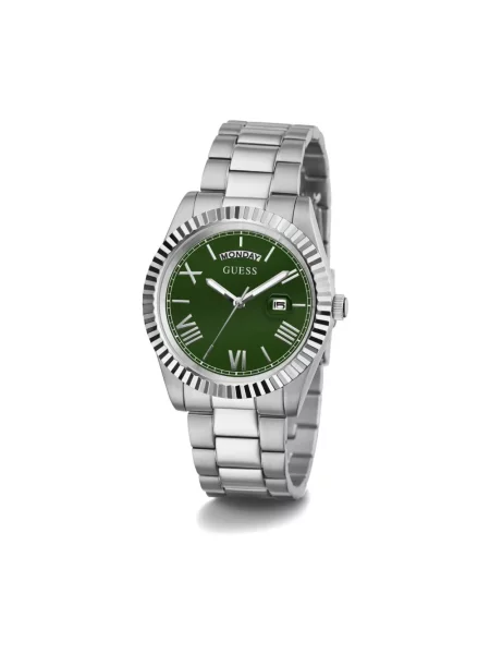 Lniany zegarek Guess zielony