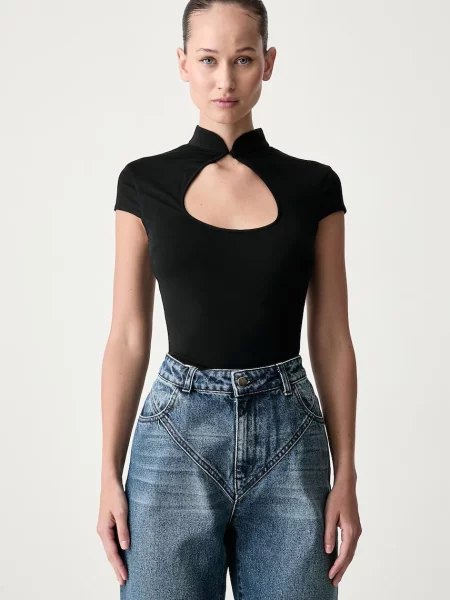 Le Privé bluză pentru femei cu modal CORALIE TOP NOIR negru