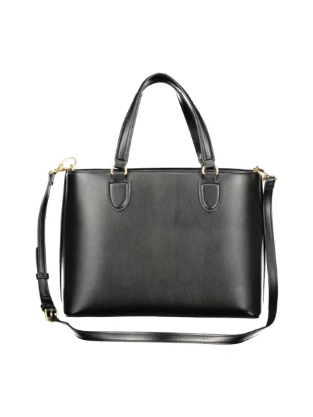 Lniana torebka Valentino Bags czarna