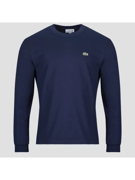 Tricou cu mânecă lungă Lacoste din jerseu clasic albastru