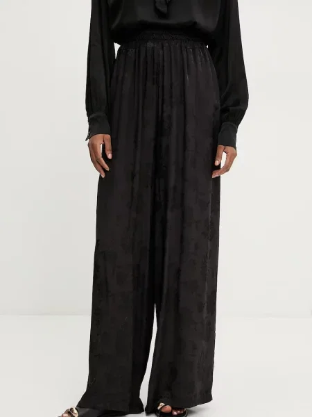 Панталон Answear Lab с широка каройка с висока талия черно