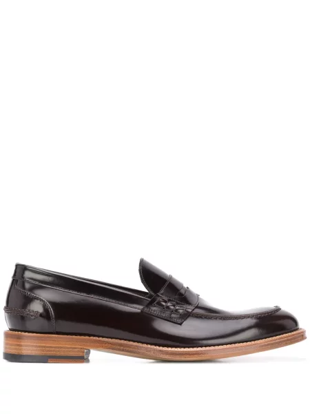 Pantofi loafer Dell'oglio din piele slip-on maro