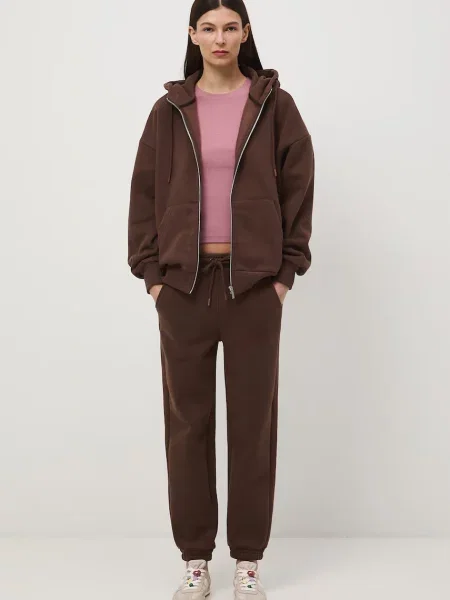 Medicine spodnie dresowe z bawełną brązowe