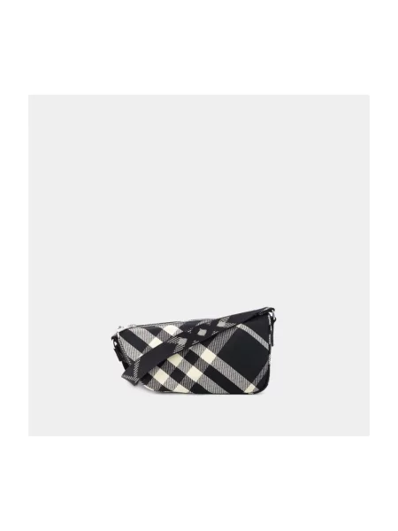 Torebka crossbody Burberry w kratę płócienna czarna