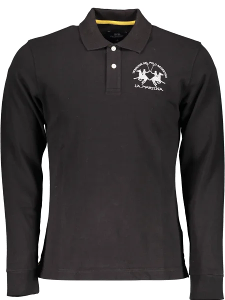Polo La Martina cu mâneci lungi stretch negru