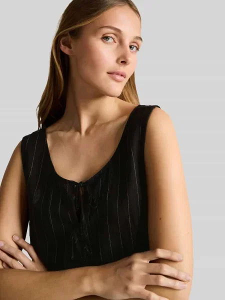 Kombinezon z mieszanki i lnu w kroju wide fit Tom Tailor Denim czarny