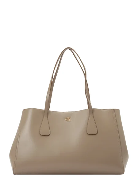 Calvin Klein Geantă Ck Snap Large Tote Bej maro