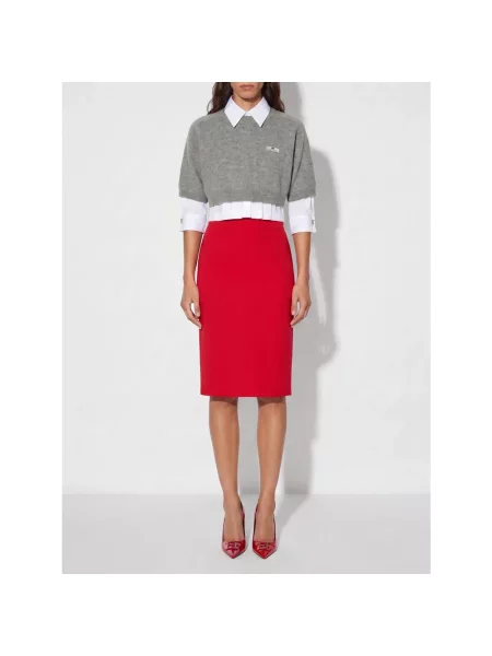 Sweter Elisabetta Franchi z kaszmiru szary