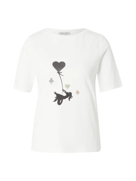 MORE & MORE Tricou gri închis / negru / murdar alb