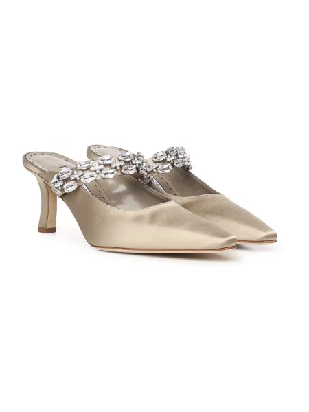 Klapki Manolo Blahnik beżowe