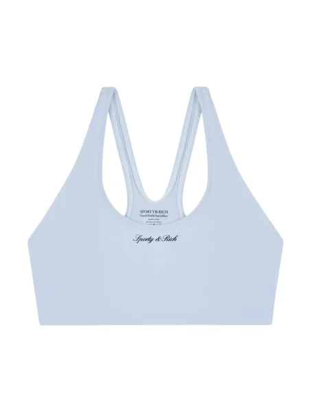 Top sportowy Sporty And Rich z logo niebieski