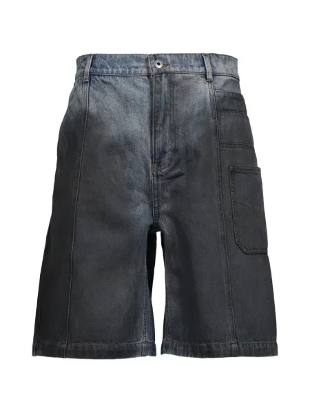 Pantaloni scurți din denim Feng Chen Wang cu gradient albastru