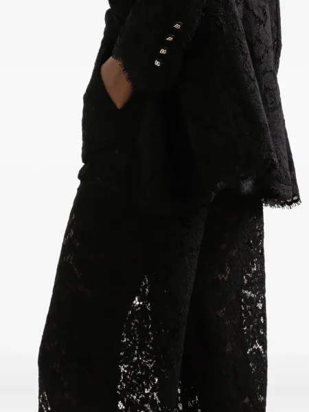 Pantaloni Dolce & Gabbana din dantelă negru