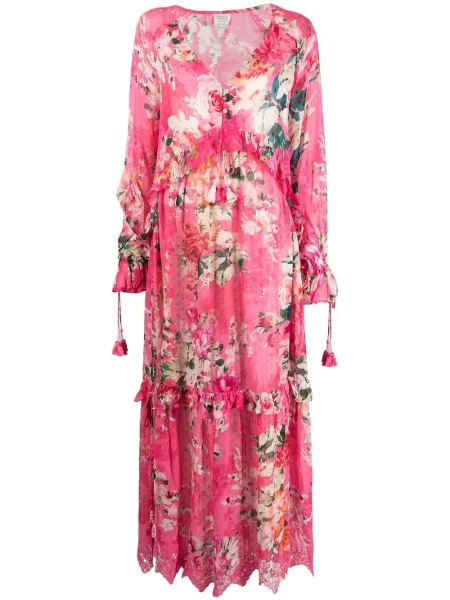 Rochie Hemant And Nandita cu model floral cu imagine de costum roz