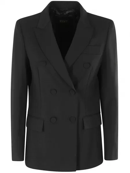 Sacou Seventy cu două rânduri de nasturi negru