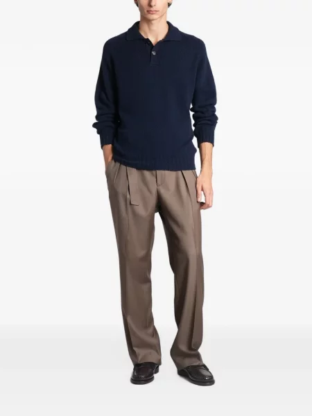 Lung tricou polo Tagliatore albastru