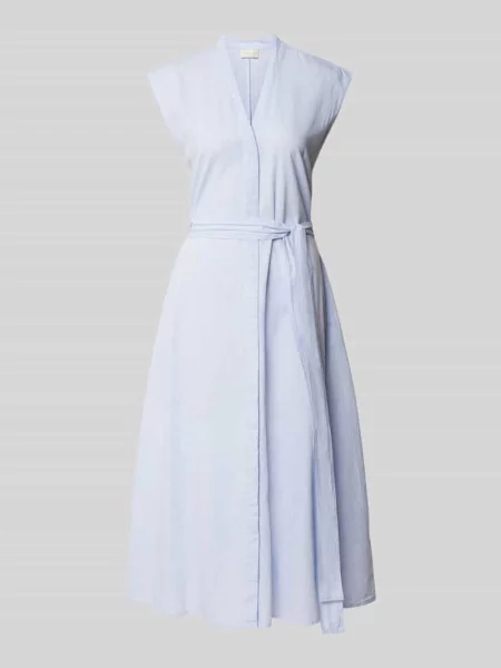 Sukienka midi z dekoltem w serek Milano Italy błękitna