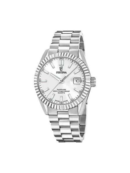 FESTINA Analogové hodinky Date watch Classic Steel Swiss Made stříbrná