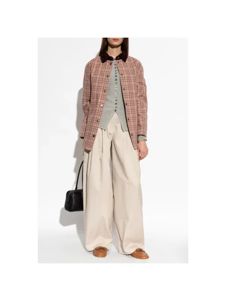 Kurtka Emporio Armani w kratę różowa