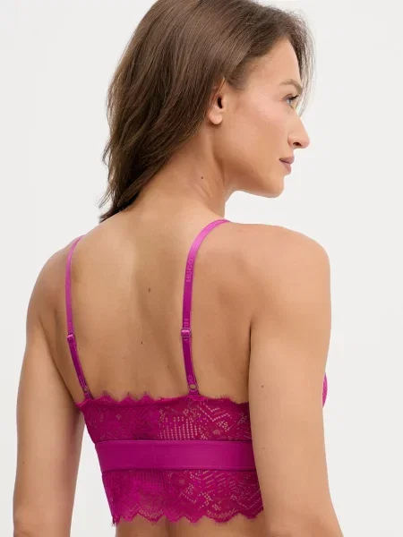 HUGO сутиен TRIANGLE RL LACE виолетово