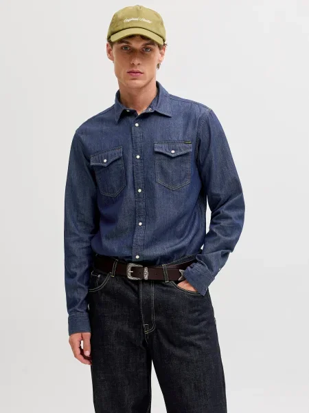 JACK & JONES Cămașă JJESHERIDAN denim albastru