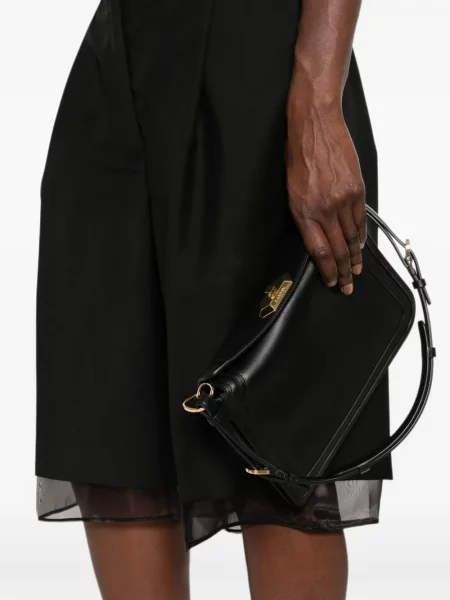 Кожена чанта Lanvin черно