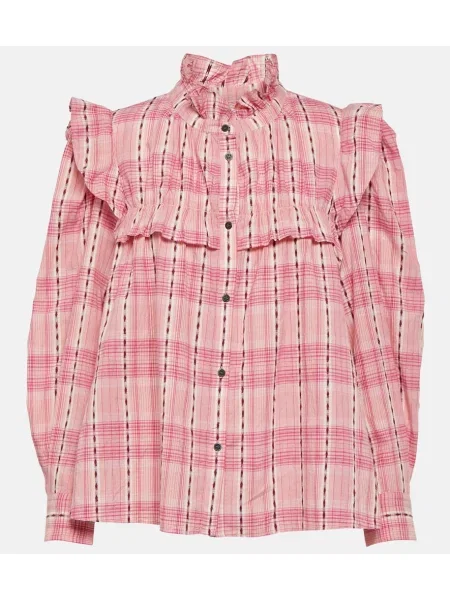 Bluză Marant Etoile în carouri roz