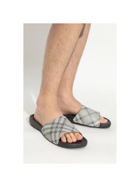 Klapki Burberry wsuwane szare