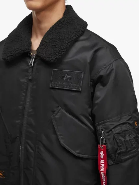 Gulerat geacă bomber Alpha Industries negru
