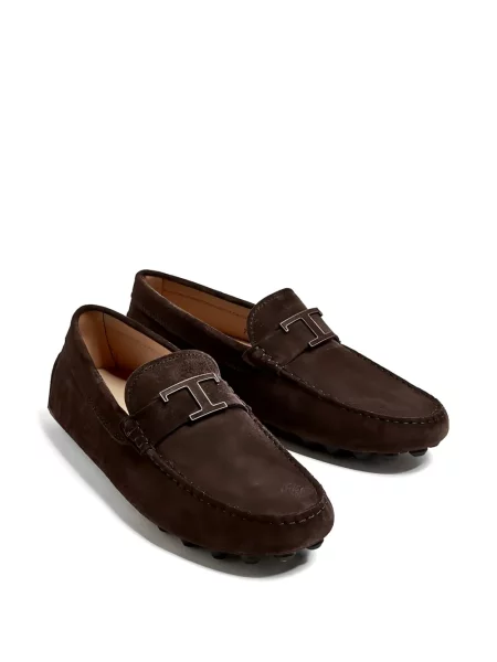 Szarvasbőr csatos loafer Tod's barna