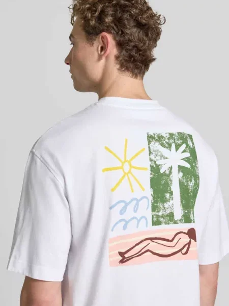 T-shirt o kroju relaxed fit z czystej bawełny model NORMAN' Selected Homme biała