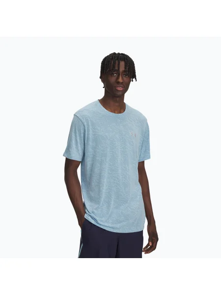 Мъжка тениска за бягане Under Armour Launch Camo stream/reflective синьо
