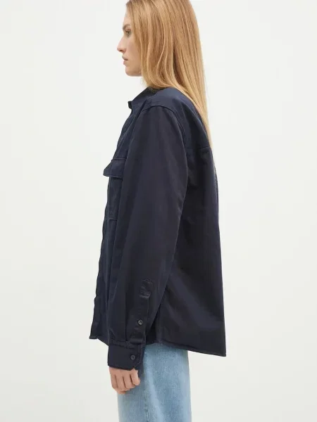 Куртка Maison Kitsuné Quilted Blouson перехідна oversize синій