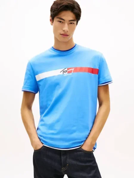 Tricou Tommy Hilfiger Jeans albastru