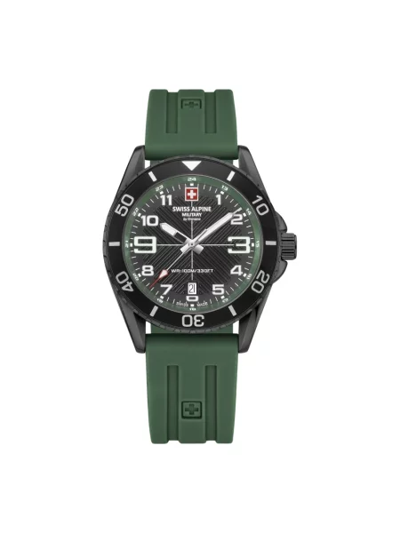 Lniany zegarek Swiss Alpine Military zielony