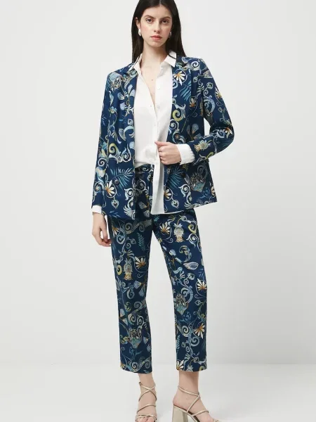 Kalhoty Medicine tmavomodrá střih chinos medium waist