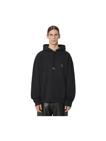 Maison Kitsuné bluza Bold Fox Head Patch Oversize Hoodie z kapturem gładka czarny