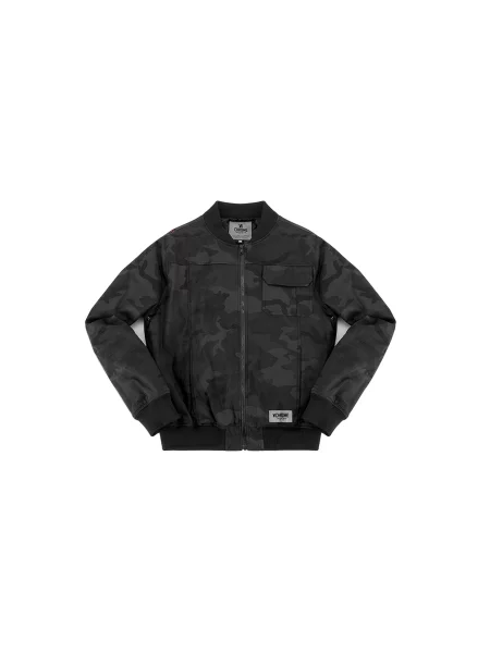 Chrome Industries Utility Bomber Jacket Black Camo Mężczyźni Kurtki Chrome Size: L czarny