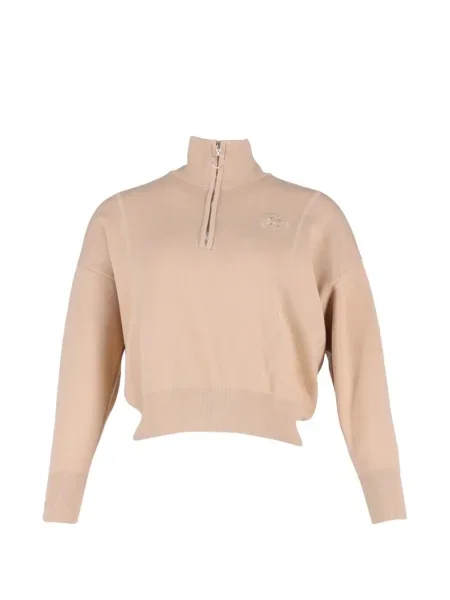 Pulover Sandro cu broderie de jumătate de fermoar